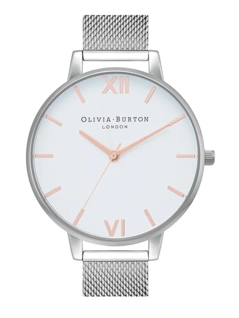 Olivia Burton Stainless Steel Mesh Watch & Rose Gold Bracelet Set